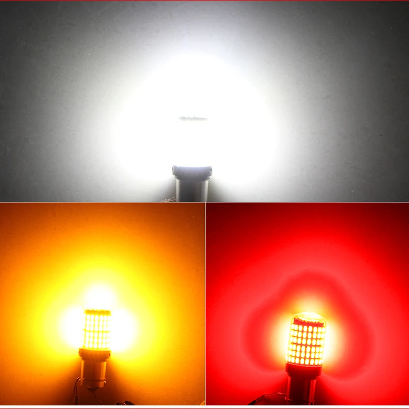 1 шт. YM E-Bright 1157 BAY15D P27/5 Вт неполярный светодиодный светильник Canbus 3014 144 SMD без ошибок автомобильный светильник DC 12 В без гипервспышки Янтарный Белый Красный