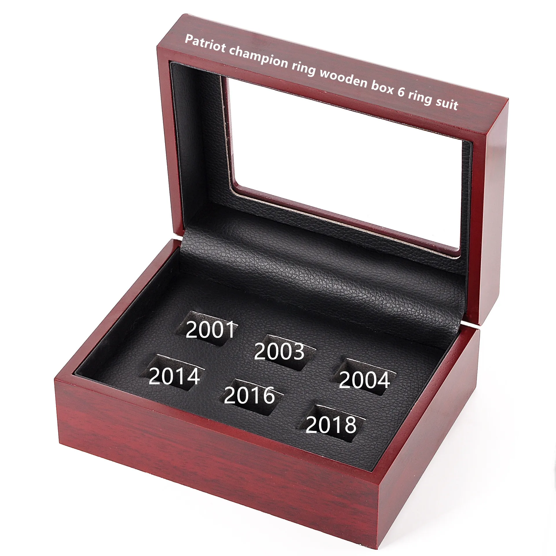

2018 New England Ring 6 ring Commemorative Ring Wooden Box set