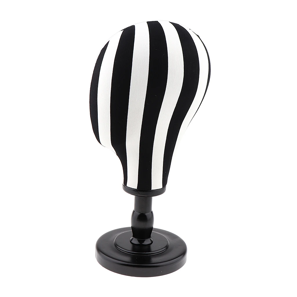 21 inch Hair Wigs Extension Making Hats Caps Display Linen Cover Block Mannequin Head Model + Detachable Wood Stand