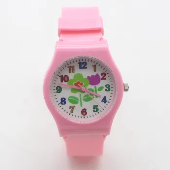 

New arrival Fashion flower desgin Children ladies kids Watch Silicone Students boys girls gift candy watches Relogio kol saati