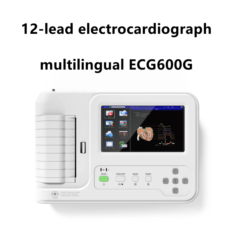 CONTEC ECG600G ECG Machine 12-Lead 6-Channel Digital Cardiology EKG Portable CE