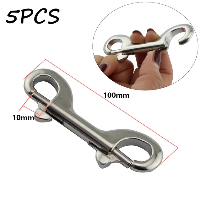 5Pcs 316 Stainless Steel 100mm Double End Bolt Snap Hook double ended snaps  Diving Clips Key Ring for marine hardware - AliExpress