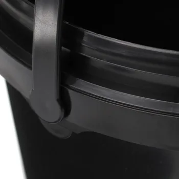 

5L Black Bucket With Lid Round Plastic Paint Pail Storing Mixing Nutrients Pail