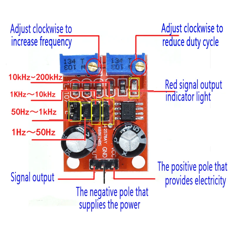 10 Morceaux ne555 réglable Fréquence impulsion Générateur Module ZA 10 Morceaux ne555 réglable Fréquence impulsion Générateur Module ZA