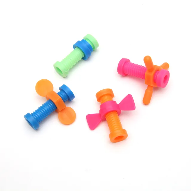 4 Sets Screw Blockss Plastic Toys Stitching Nuts Dismantling Puzzle Brain Combination Toys Spiner For Children Antistress 6