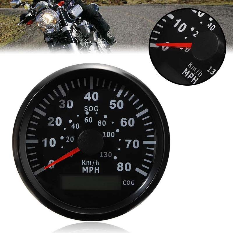 

Universal 1pc 85mm 12V 24V Speed Gauge GPS Speedometer Odometer With Backlight 130KM/H For Car Truck Marine Boat ATV UTV Parts