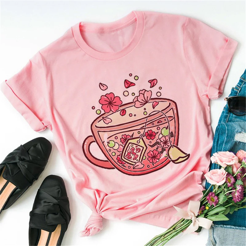 ZOGANKIN New Ice Cream Cute Cartoon Women Pink T shirt Harajuku Kawaii Spring Summer Tshirt Casual Tumblr Outfit Fashion Tops chrome hearts t shirt Tees