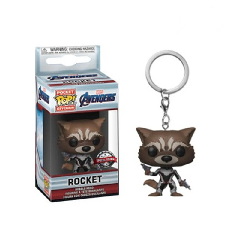 rocket02 FUNKO POP Marvel Мстители Dc Лига Справедливости персонаж Карманный Брелок виниловые фигурки игрушки - Цвет: rocket02