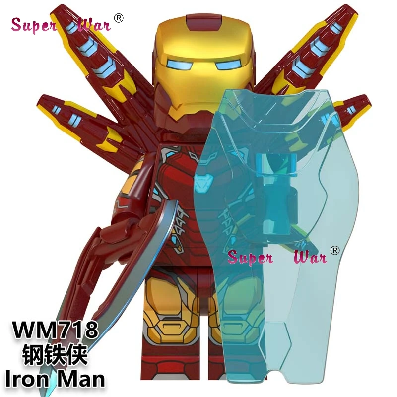WM718 50 шт. Мстители эндгейм Железный человек MK85 AntMan Hawkeye Военная машина Тор перец Алая ведьма ОСА строительный блок для детей - Цвет: WM718
