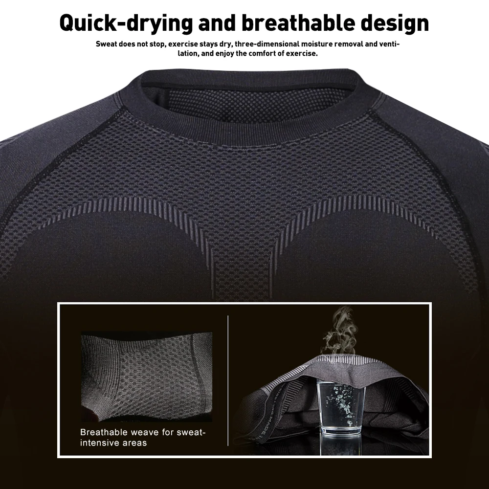 Cycling Men's Thermal Underwear Suit Winter Seamless Keep Warm Riding Clothing Sports Running Long Sleeve Asian Size Santic