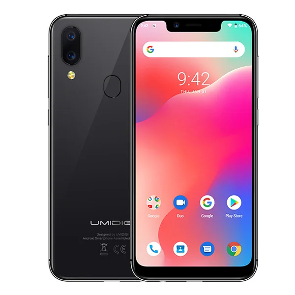 Смартфон UMIDIGI A3 Pro Android 9,0 с полным экраном 5," 19:9 3 ГБ ОЗУ 32 Гб ПЗУ четырехъядерный 12 Мп+ 5 Мп разблокировка лица двойной 4G - Цвет: Space Gray