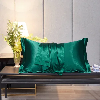 

2Pcs Mulberry Silk Pillow Case Solid Color Soft Cushion Cover Chair Seat Decor Pillowcase Luxury Ice silk Pillow Cases 48x74cm