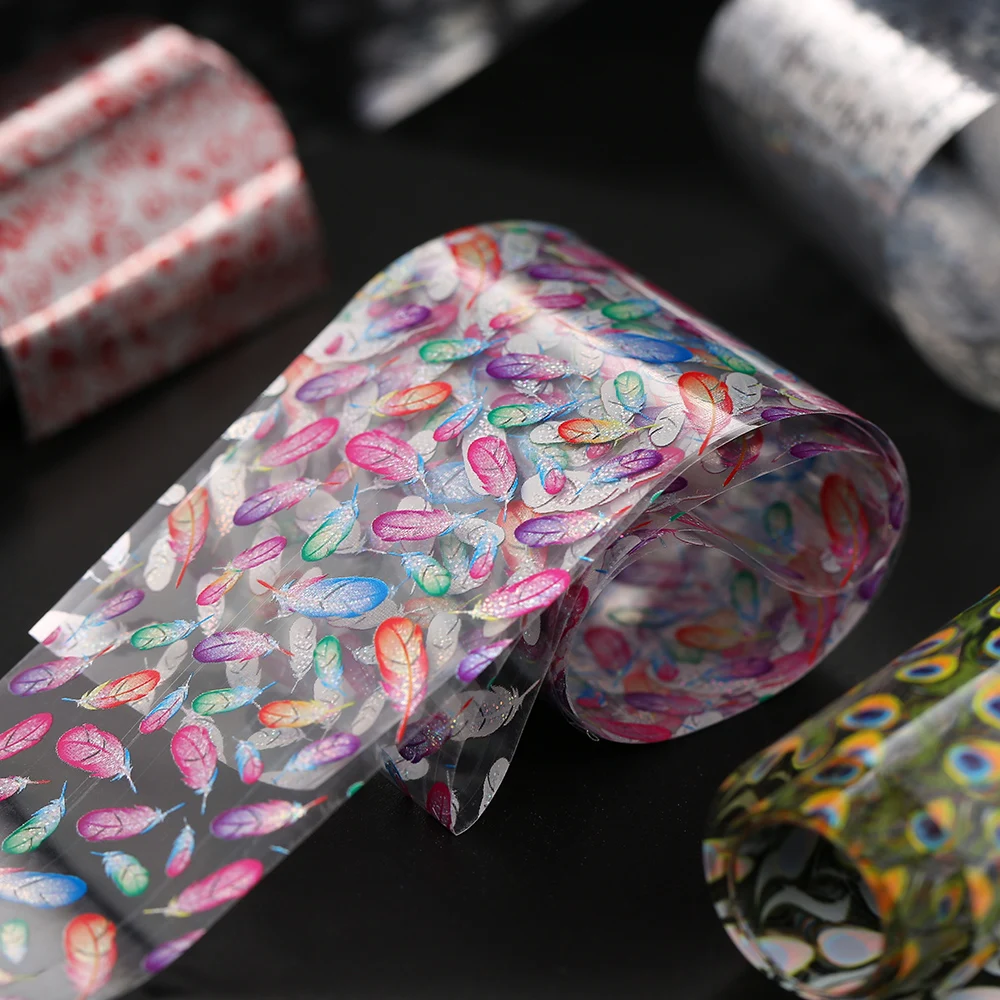 10 Rolls/set Nail Foil Polish Stickers Mix Rose Flower Foil Nails Decal for Nail Art Decoration Manicure Nail Art Accessories