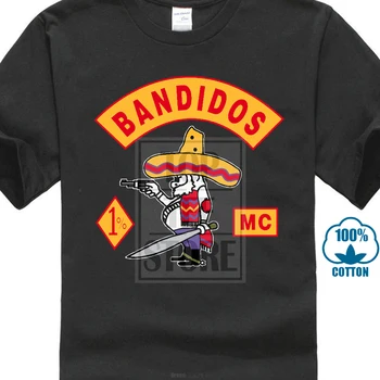 

Bandidos Mc Support Worldwide Sylb One Percenter Biker 1% Rough Black T Shirt Newest 2019 Men T-shirt Fashion
