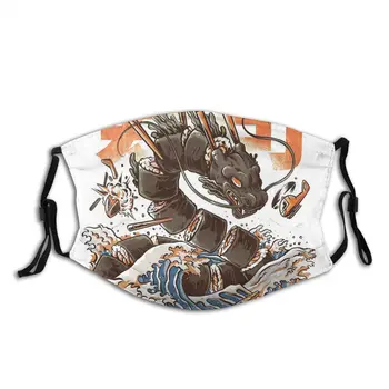 

Great Sushi Dragon Non-Disposable Face Mask with Filter Anti Haze Dustproof Mask Protection Cover Respirator Mouth Muffle