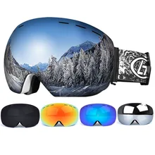Снежные очки для сноуборда, противотуманные сферические линзы, большие лыжные очки для мужчин и женщин, Молодежные лыжные очки, шлем, защита UV400