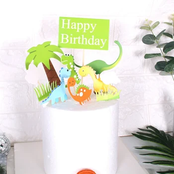 

Dinosaur DIY Cupcake Topper Cake Flags Kids Happy Birthday Party Baking Decoration For Children's Birthdday Cake Topper Decor