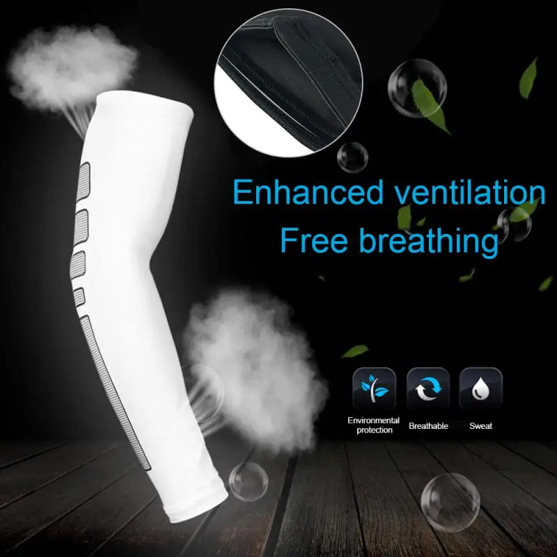 Sports Arm Compression Sleeve Basketball Cycling Arm Warmer Summer Running Uv Protection Volleyball Sunscreen Bands Running Arm Warmers Aliexpress