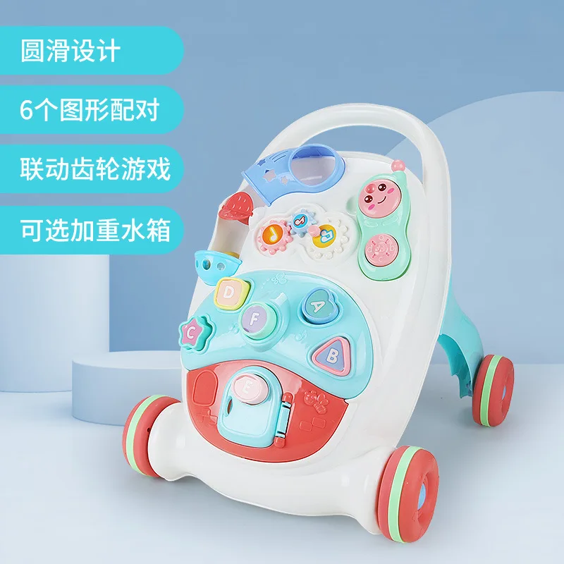 Multifunctional Baby Walker Stand-to-Sit Trolley High Quality Kids Gift For Toddler Learning Walk Music Piano Phone Drawing Toy