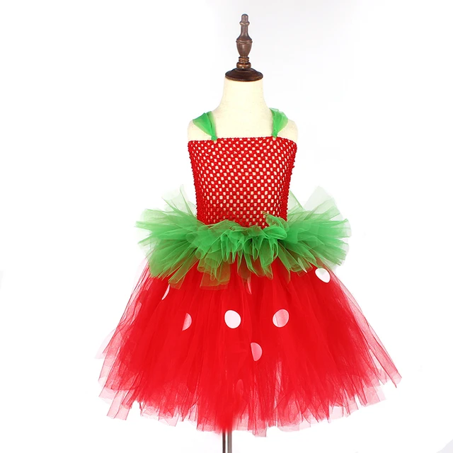 Aardbei Sweetie Kostuum Kinderen Halloween Fancy Tutu Meisjes Fruit Festival Tropical Kleding Ballet Jurk -