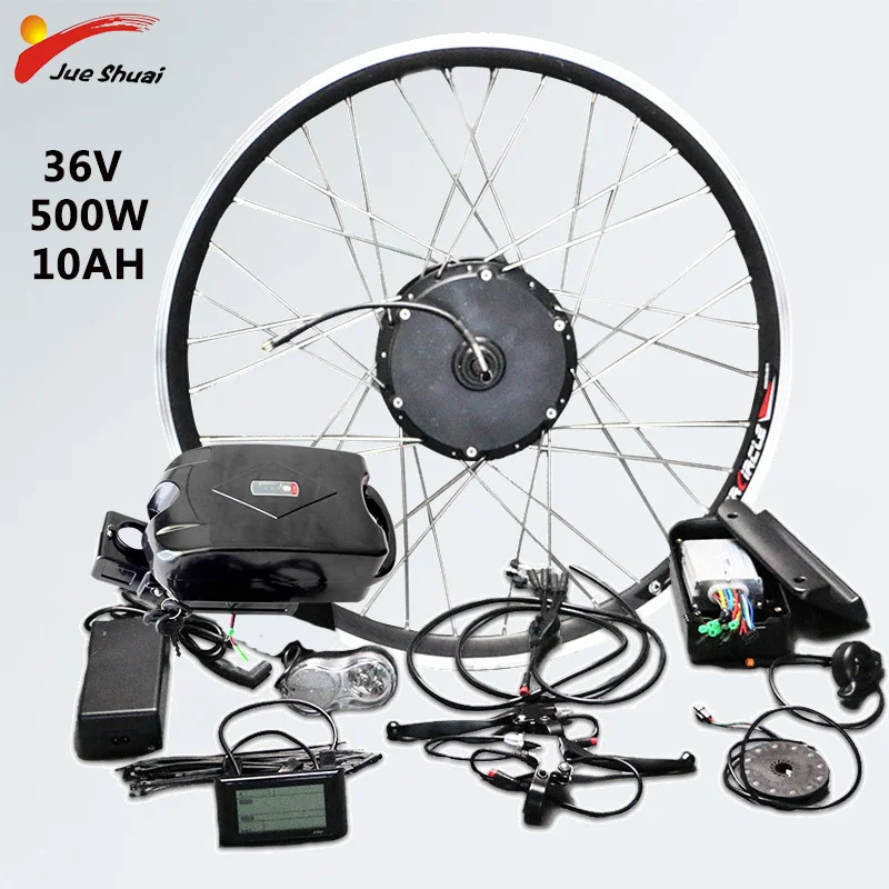 Комплект для переоборудования электрического велосипеда 36 в 500 вт моторное колесо водонепроницаемый электрический электровелосипеда набор для электровелосипеда конверсионный комплект для электровелосипеда