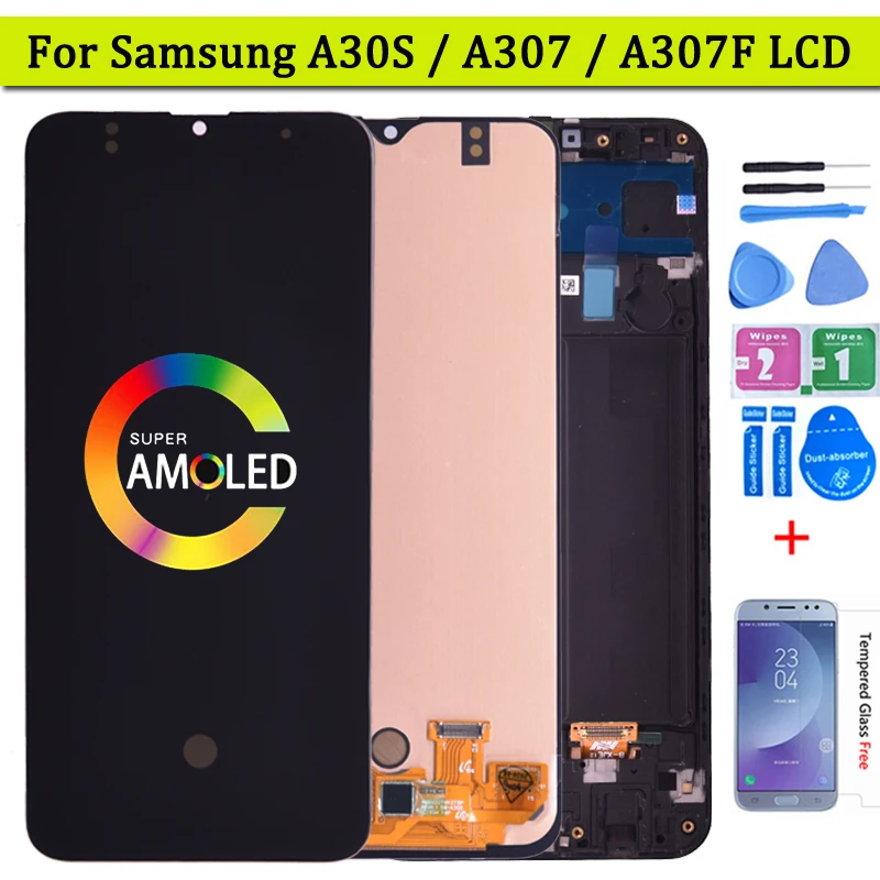 6 4 &quotSuper Amoled для Samsung GALAXY A30S A307 ЖК дисплей с сенсорным экраном дигитайзер в сборе