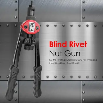

Rivet Nut Gun Kit Convenient Practical User-friendly Design Stainless Steel Flat Head Threaded Rivet Insert Nutsert Cap