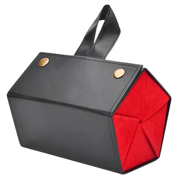 

Women 5 Storage Space Sunglasses Tray Black Red Fashion Pu Leather Roll Eyeglasses Case Display Box