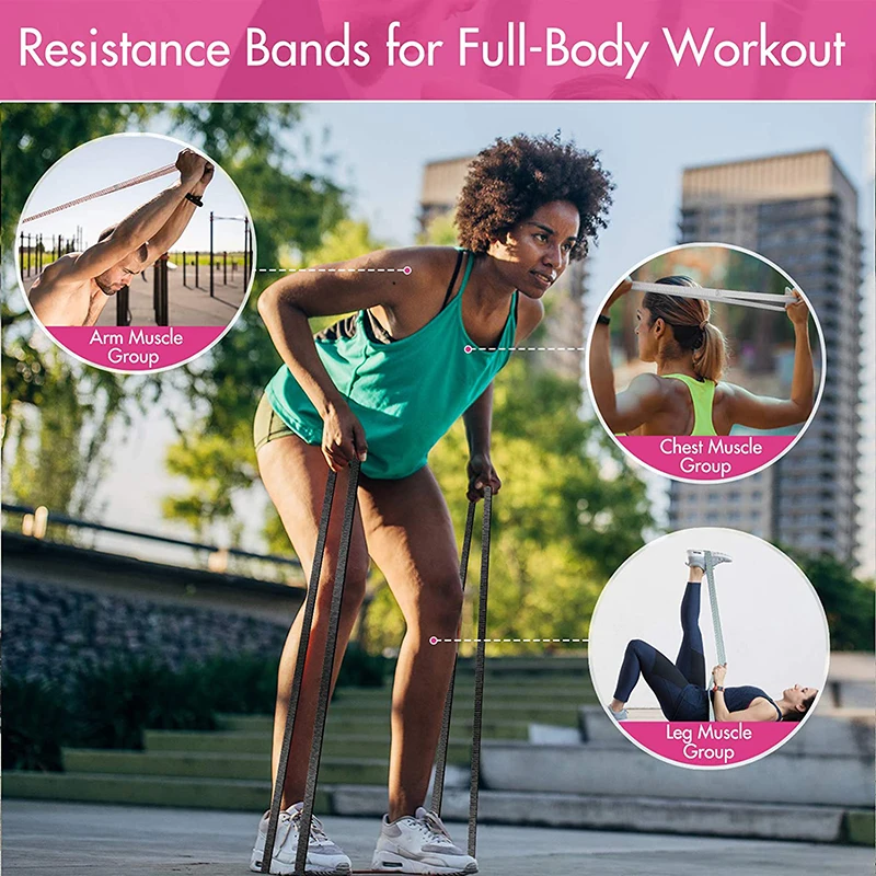 Fitness Resistance Bands Workout Hip Loop Elastic Exercise Band Gum Sport Yoga Strength  3-Piece Non-Slip For Leg Home Equipment