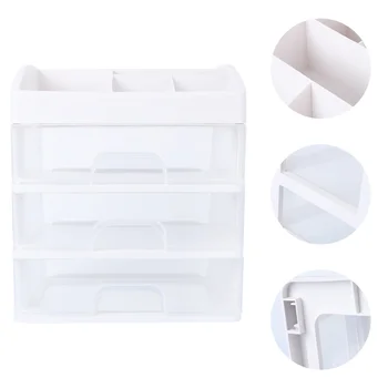 

1PC Plastic Cosmetic 2 Layer Drawer Organizer Makeup Container Desktop Sundry Storage Case