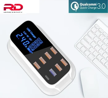 

Multi Port USB Charger HUB Quick Charge 3.0 8 Port Desktop Multiple USB Charger Station LED Display Fast Charging EU US UK Plug