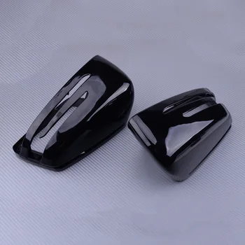 

DWCX 1Pair Plastic Glossy Black Car Wing Mirror Cover Cap A2128100364 A2128100264 Fit for Mercedes-Benz W204 W212 W221