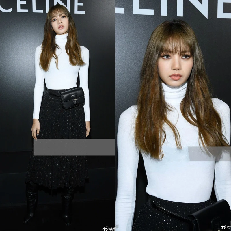 Kpop Blackpink Lisa корейские белые хлопковые толстовки с капюшоном женские хип-хоп Уличная тонкие высокие толстовки с воротниками женская одежда