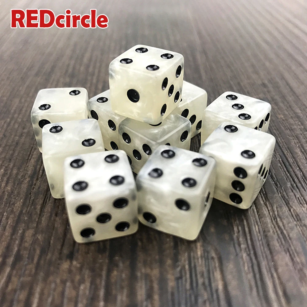 10 шт./компл. 12 мм Высокое качество азартные игры Die D6 кости мраморный эффект с
