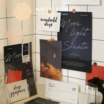 

JIANWU 7sheets Live Elsewhere Series Wall Sticker Landscape Literary Journal Decoration Material Aesthetic Stationary Supplies