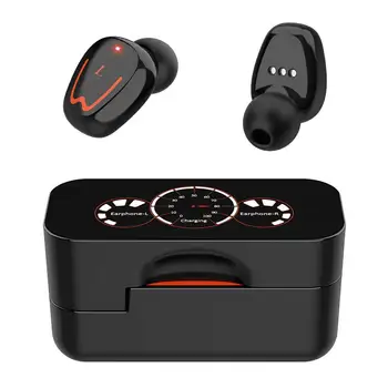 

Wireless Bluetooth 5.0 Headset Sports Waterproof Touch Control Rotating Open Cover 3D Stereo Headset With Charging Box