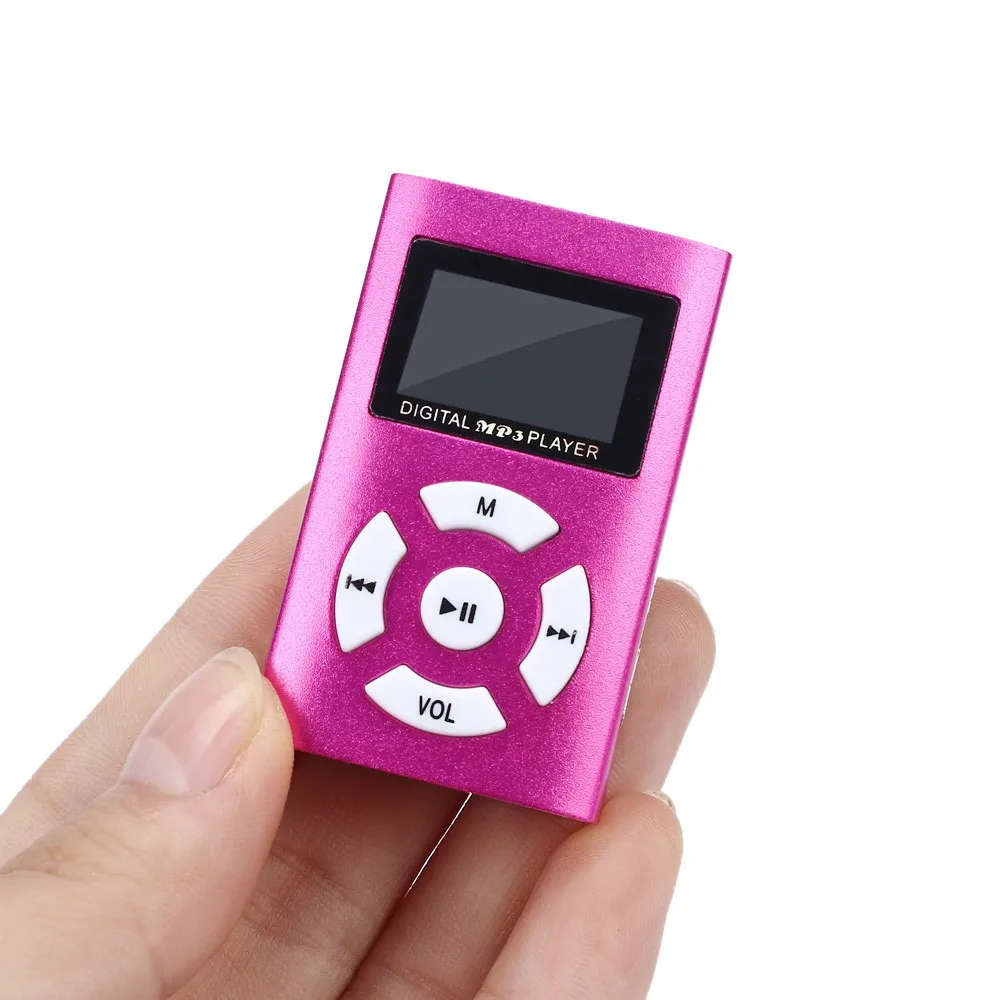 Reproductor de Mp3 Mini USB para mujer, pantalla LCD compatible con tarjeta Micro SD TF de 32GB, color rojo, bonito, de alta calidad, disponible