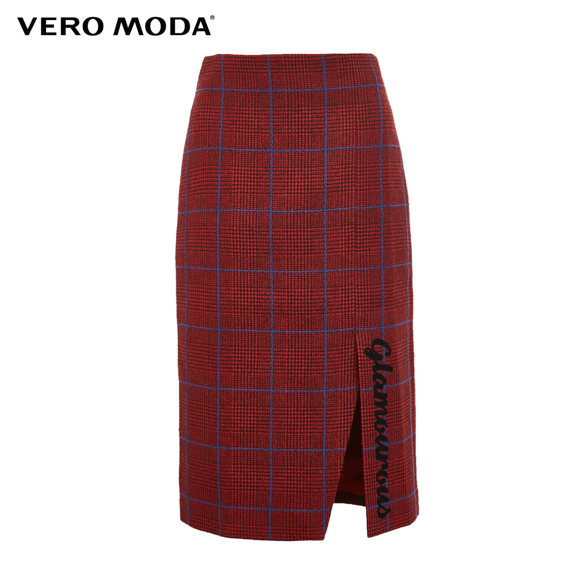 Vero Moda New Sheep Wool Houndstooth Single Slit Skirt | 319316547