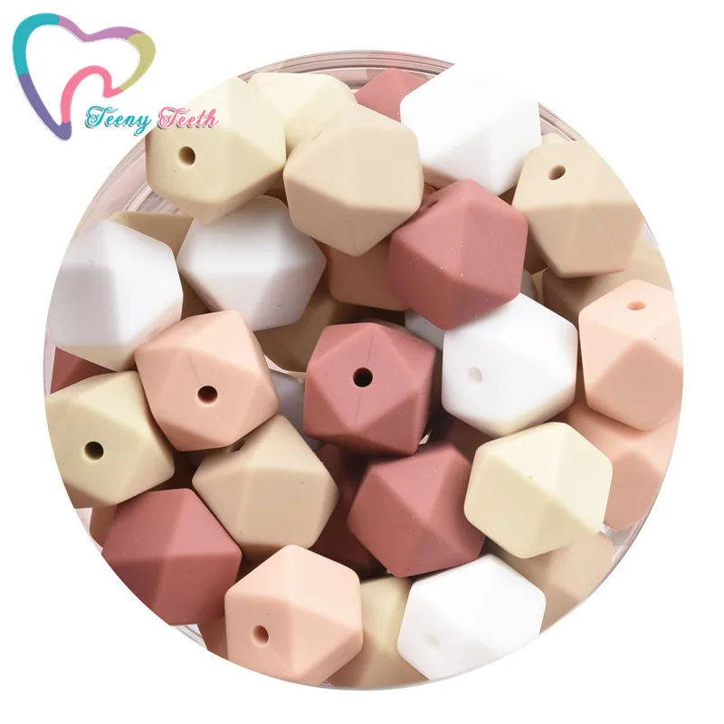 

Teeny Teeth, 50 шт в наборе, 14-17 мм темно-бордовый персикового цвета микс 5 цветов шестигранник Силиконовые Зубные бусины для изготовления ювелирных изделий Цепочки и ожерелья зажимы для соски-пустышки