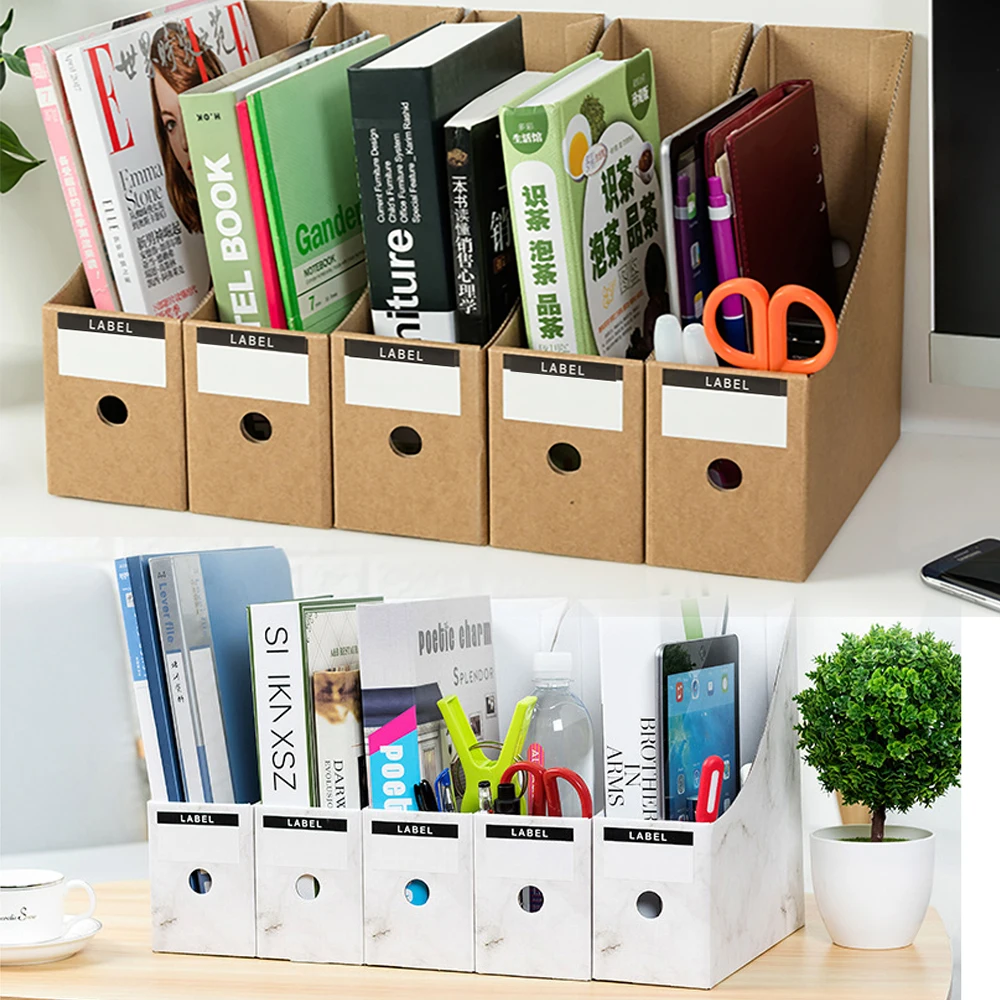 5PCS/Set Magazine School Storage Box Pencil Office Rack File Holder Paper Paperwork Simple Stationery Desk Organiser | Дом и сад