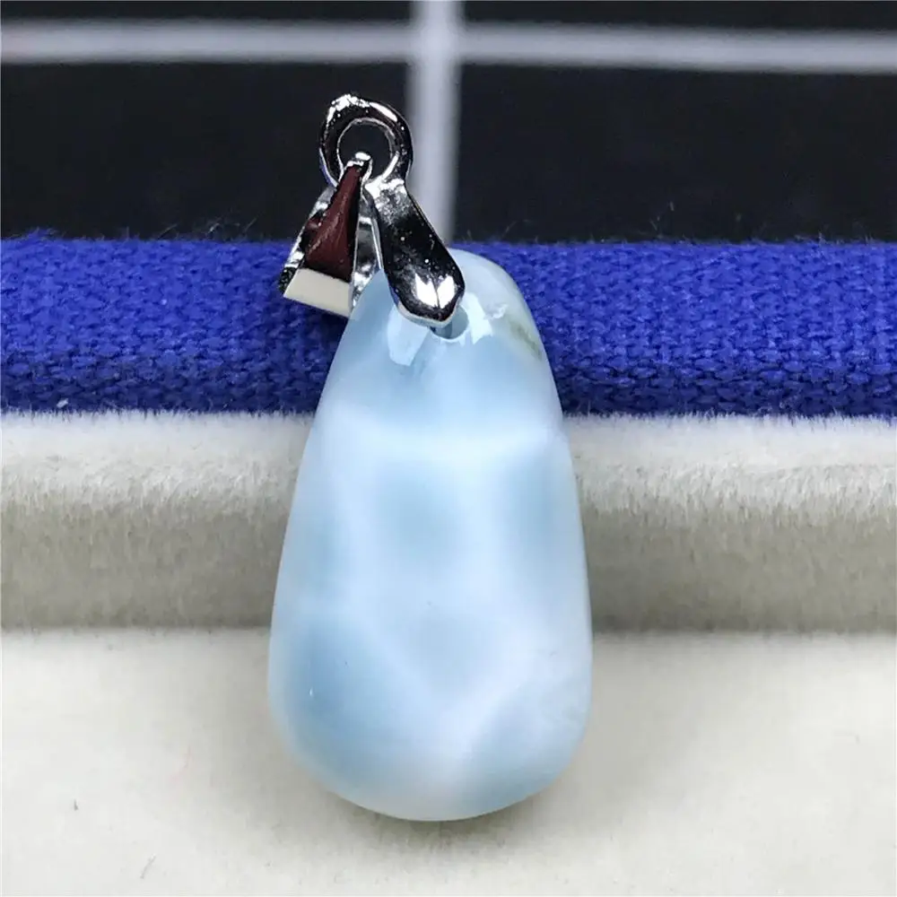 Женский кулон Larimar из натурального синего бисера 19x11x7 мм Модный прозрачного камня