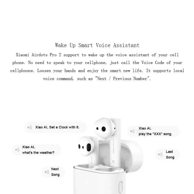 Original Xiaomi mi Air 2 TWS Headset Bluetooth 5.0 Earphone Airdots Pro 2 Long Battery ENC Auto Pause Tap Control Fast Charging