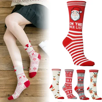 

1 Pair Socks Festive Breathable Stretchy for Christmas Party Women Men Winter FEA889