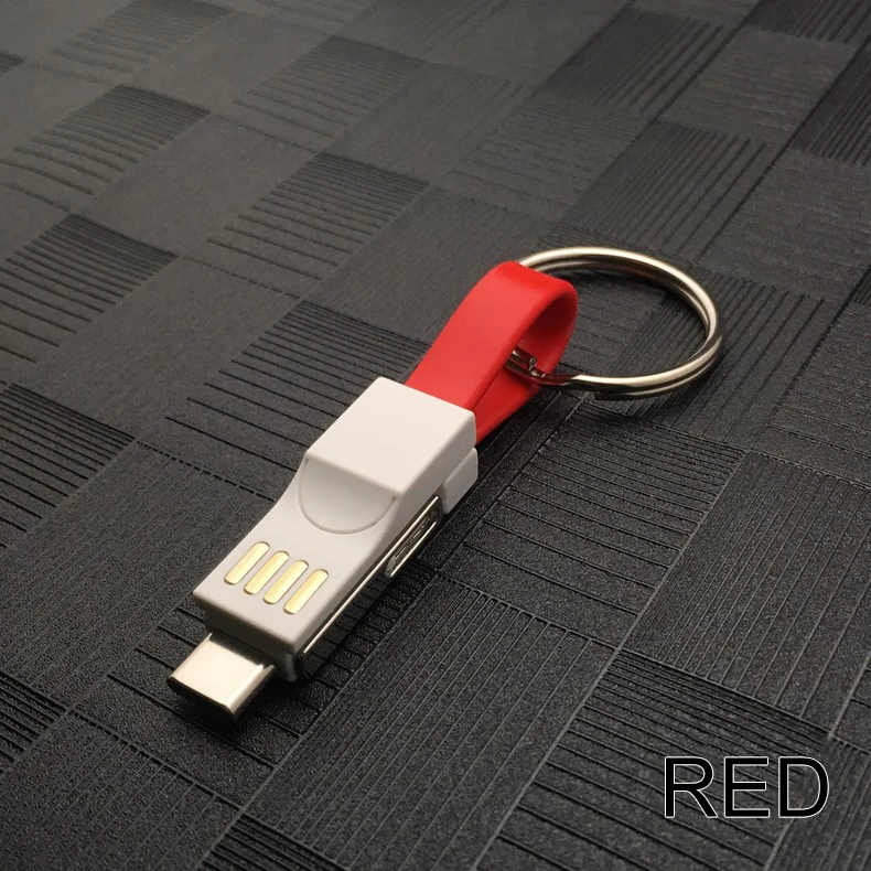 3 в 1 USB кабель Портативный Micro usb type C шнур для samsung для huawei 3A мини брелок USB зарядное устройство Шнур телефон кабели для зарядки - Цвет: 3in1 Cable
