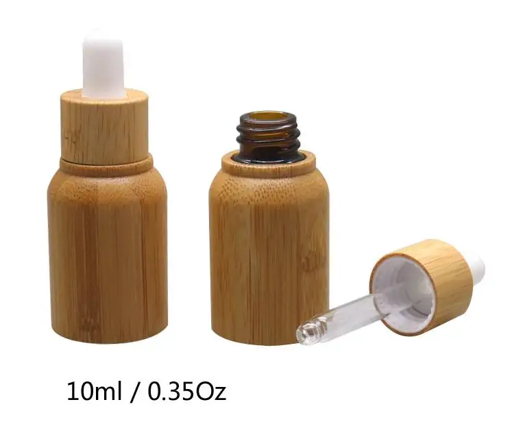 50ps/lot wholesale 10 ml empty Natural Bamboo Wood Glass Dropper Bottle Refillable Free Tool 1 funnel+1 soft tube SN041 | Красота и
