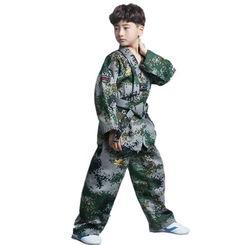 

2019 Professional Camouflage Adult Children's Long Sleeved Taekwondo Uniform Men and Women Taekwondo Clothing Training clothes