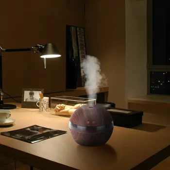

China Wind Wood Grain Car Humidifier Mini Usb Home Quiet Small Spray Aromatherapy Machine 300Ml Humidifier