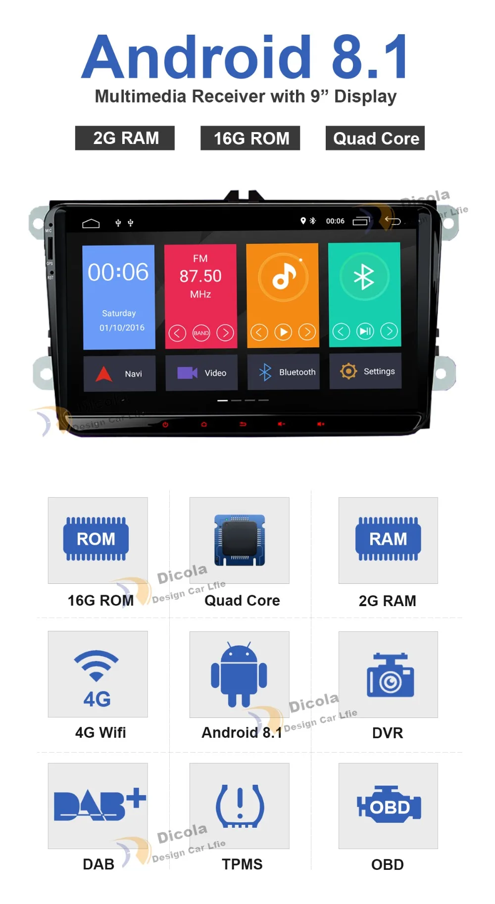 Clearance Quad Core 2G+16G HD IPS 2 din android 8.1 car dvd for vw passat b5 b6 golf 4 5 tiguan polo skoda octavia rapid car radio player 6 Clearance Quad Core 2G+16G HD IPS 2 din android 8.1 car dvd for vw passat b5 b6 golf 4 5 tiguan polo skoda octavia rapid car radio player 6