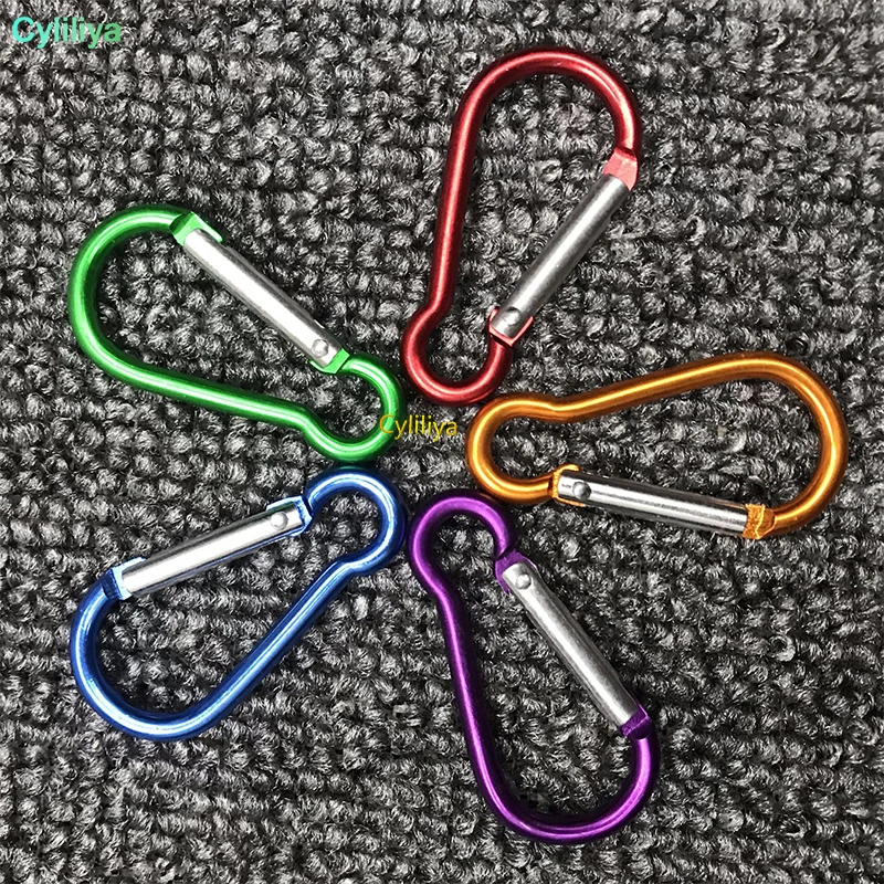 By DHL 1000Pcs NO.5 Aluminum Climbing Carabiner Key Chain Clip Outdoor Camping Keyring Snap Hook Water Bottle Buckle Travel Kit | Мобильные