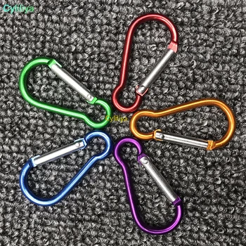 

By DHL 1000Pcs NO.5 Aluminum Climbing Carabiner Key Chain Clip Outdoor Camping Keyring Snap Hook Water Bottle Buckle Travel Kit